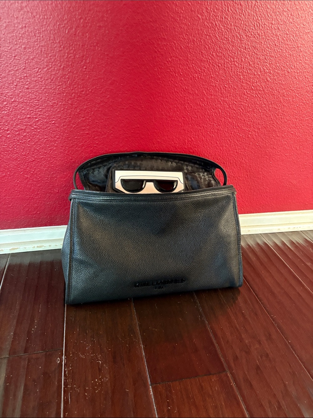 Black Leather Women's Clutch Handbag